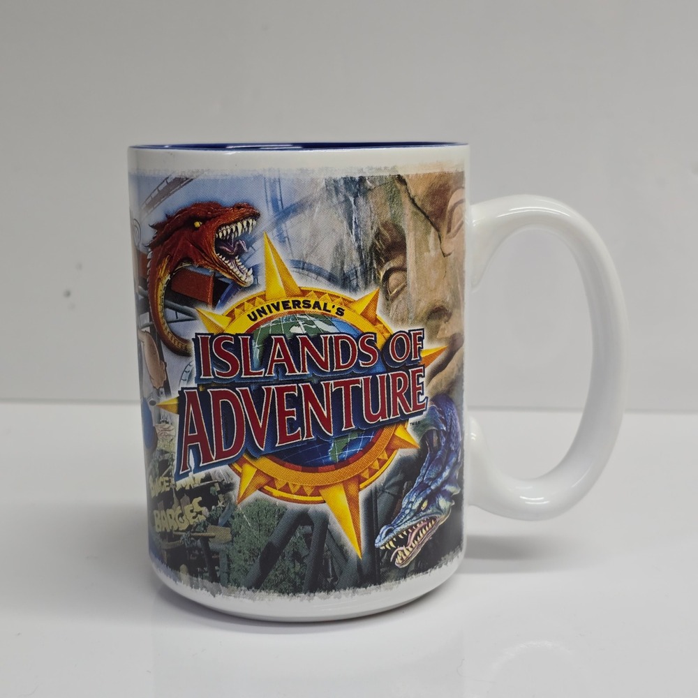 Universal Islands of Adventure Coffee Mug Popeye Dudley Do-Right Blue White